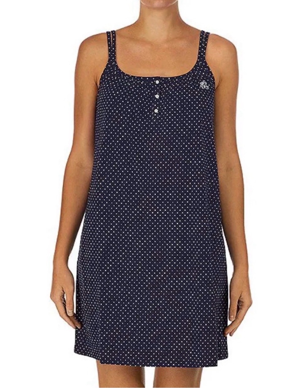 Lauren Ralph Lauren Dot
Printed Double Strap Knit Short Cotton Nightgown
